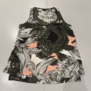 Topshop Sleeveless Leaf Print Top